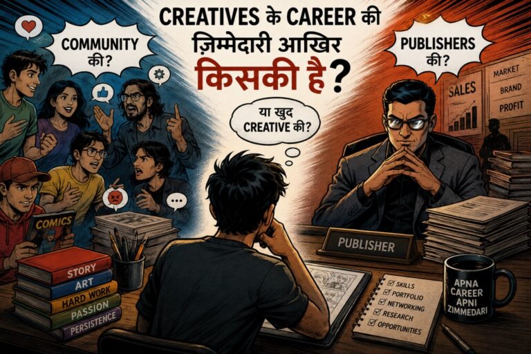 क्या Comics Creatives के Career और Opportunities की जिम्मेदारी Community और Publishers की भी है? जानिए Creators, Publishers और Comics Community की असली भूमिका।
